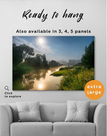 River in the fog landscape Canvas Wall Art - image 8