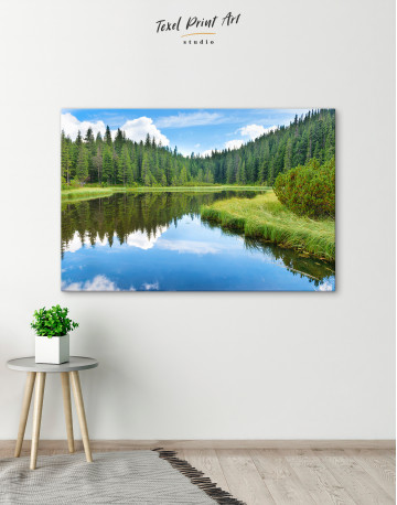 Beautiful lake in the forest Canvas Wall Art - image 7