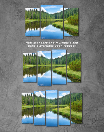 Beautiful lake in the forest Canvas Wall Art - image 4