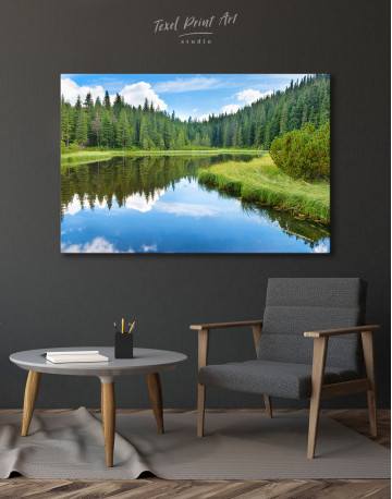 Beautiful lake in the forest Canvas Wall Art - image 8