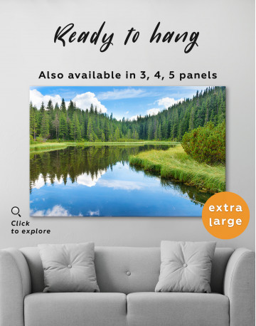 Beautiful lake in the forest Canvas Wall Art - image 5