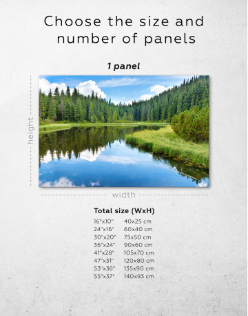 Beautiful lake in the forest Canvas Wall Art - image 6