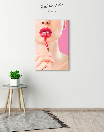 Red lips with pepper Canvas Wall Art - image 3