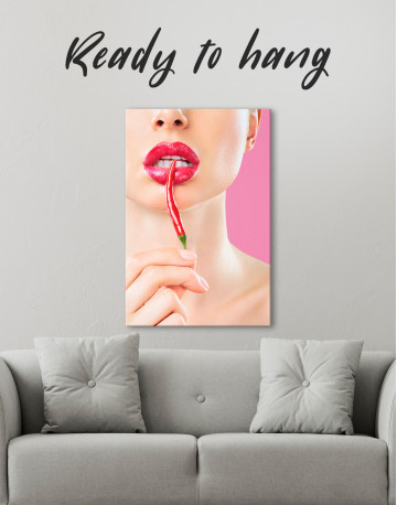 Red lips with pepper Canvas Wall Art - image 2