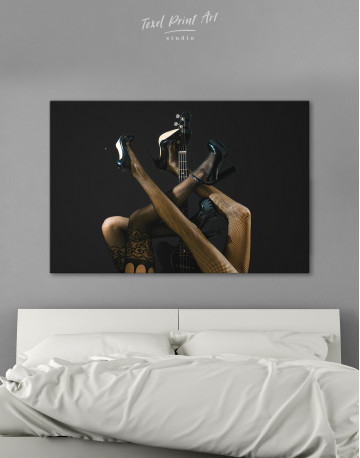 Guitar & Sexy Legs Canvas Wall Art