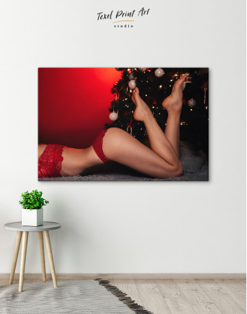 Sexy lady ass with christmas tree Canvas Wall Art - image 6