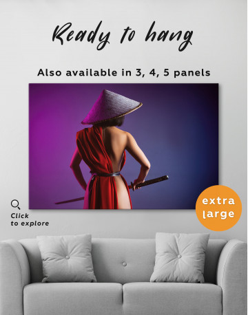 Sexy woman with katana Canvas Wall Art - image 3
