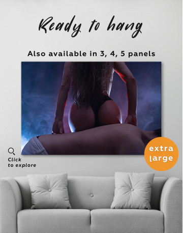 Erotic silhouette of a loving couple Canvas Wall Art - image 1