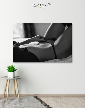 Black and white erotic woman in underwear Canvas Wall Art - image 7