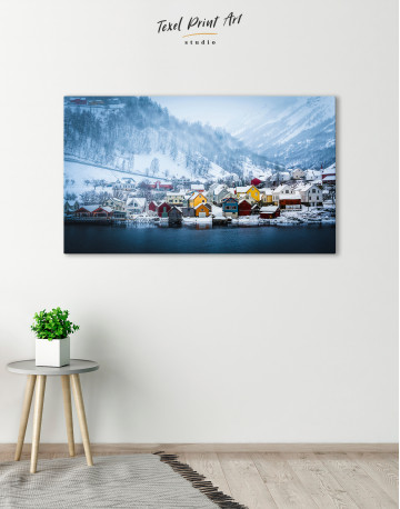 Norwegian fjords in winter Canvas Wall Art - image 2
