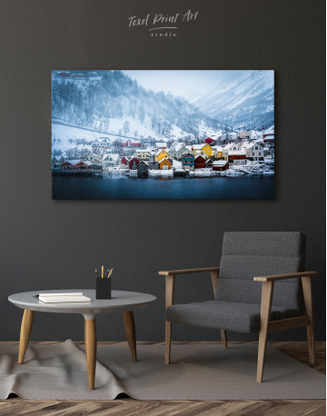 Norwegian fjords in winter Canvas Wall Art - image 6