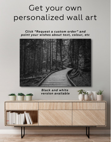 Wooden path inside a forest Canvas Wall Art - image 3