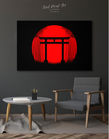 Bamboo forest in the japanese sunrise Canvas Wall Art - image 4