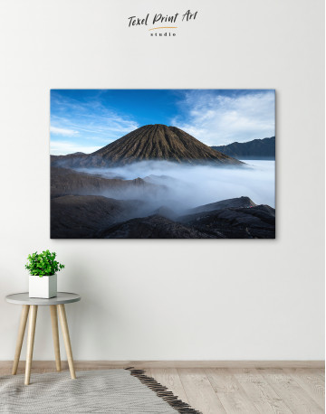 Beautiful misty vulcano morning Canvas Wall Art - image 1