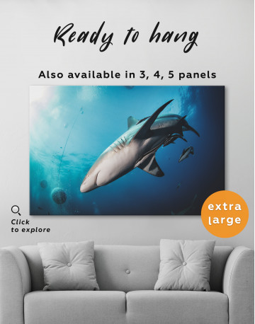 Sharks in underwater world Canvas Wall Art - image 8