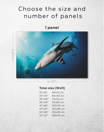 Sharks in underwater world Canvas Wall Art - image 2