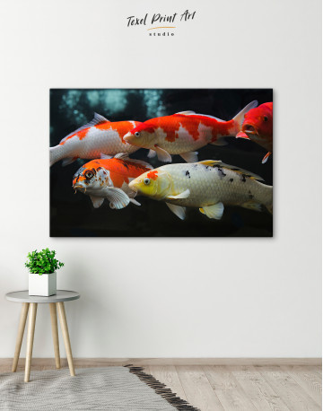 Group of various koi fish Canvas Wall Art - image 2