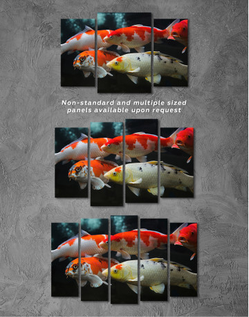 Group of various koi fish Canvas Wall Art - image 7