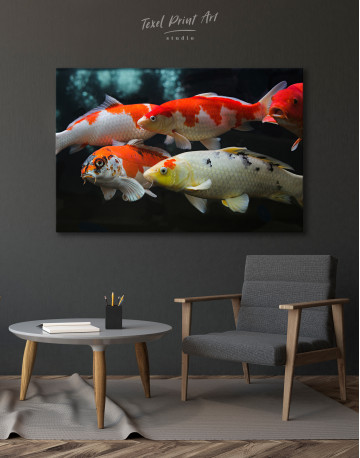 Group of various koi fish Canvas Wall Art - image 3