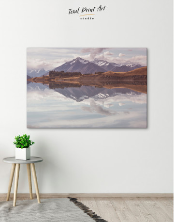 Mountains lake landscape, New Zeland Canvas Wall Art - image 1