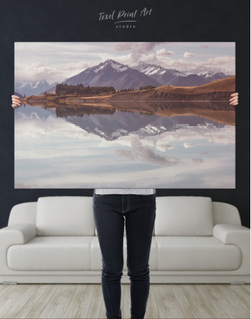 Mountains lake landscape, New Zeland Canvas Wall Art - image 7