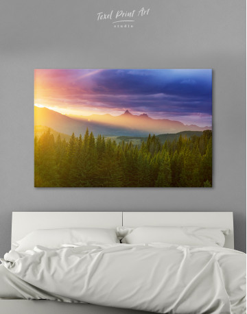 Scenic sunset in the mountains Canvas Wall Art