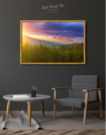 Framed Scenic sunset in the mountains Canvas Wall Art - image 4