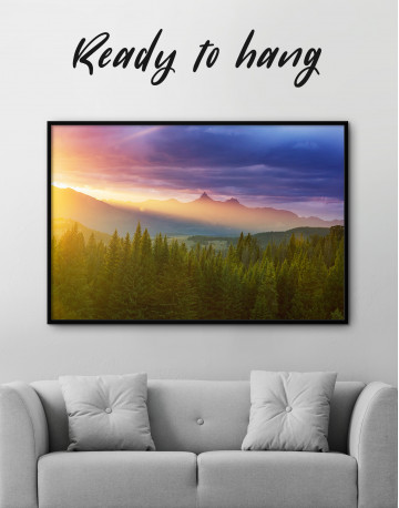 Framed Scenic sunset in the mountains Canvas Wall Art - image 1