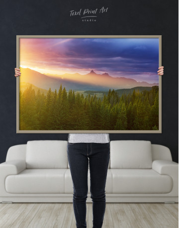 Framed Scenic sunset in the mountains Canvas Wall Art - image 5