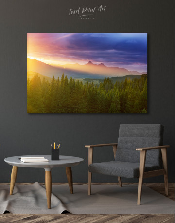 Scenic sunset in the mountains Canvas Wall Art - image 4