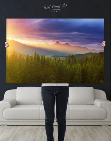 Scenic sunset in the mountains Canvas Wall Art - image 5