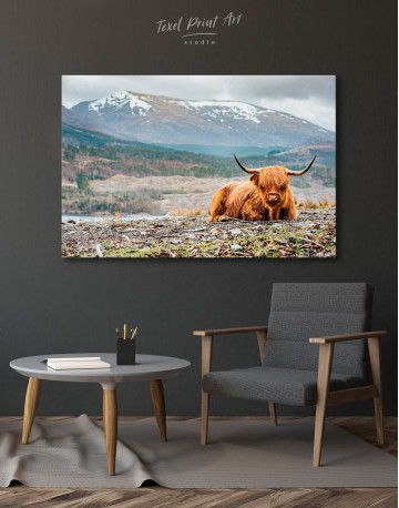Fluffy highland cow Canvas Wall Art - image 4