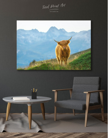 Highlander scottish cow Canvas Wall Art - image 4