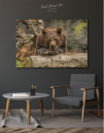Closeup grizzly bear Canvas Wall Art - image 4