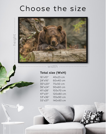 Framed Closeup grizzly bear Canvas Wall Art - image 6
