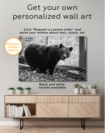 Brown bear in summer forest Canvas Wall Art - image 3