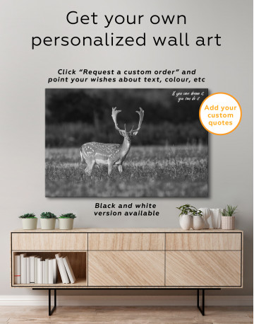 Fallow deer stag on a meadow Canvas Wall Art - image 5