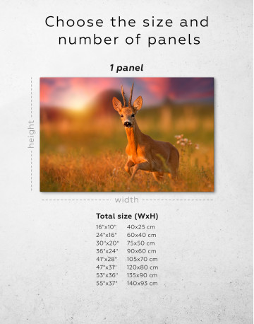 Roe deer buck on a meadow Canvas Wall Art - image 8