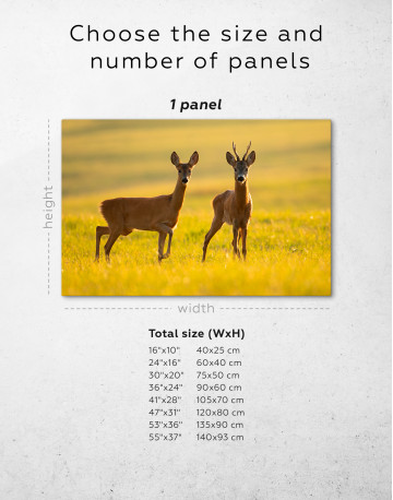 Two roe deers on glade Canvas Wall Art - image 8