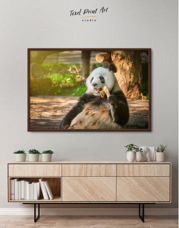 Framed Giant Panda Bear in China Canvas Wall Art
