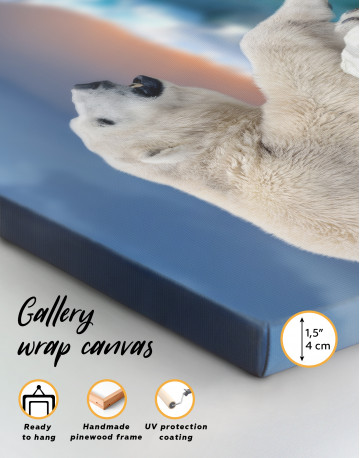 Polar bear on a ice floe Canvas Wall Art - image 1