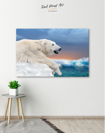 Polar bear on a ice floe Canvas Wall Art - image 3