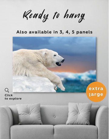 Polar bear on a ice floe Canvas Wall Art - image 6