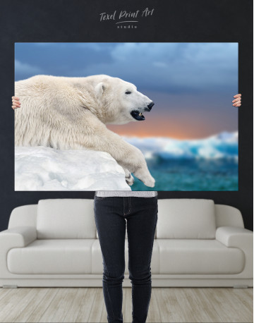 Polar bear on a ice floe Canvas Wall Art - image 8
