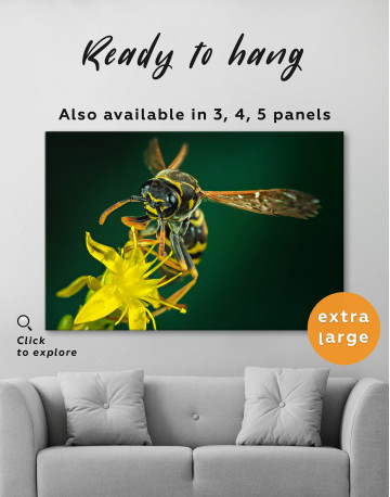 Wasp on Flower Canvas Wall Art - image 5