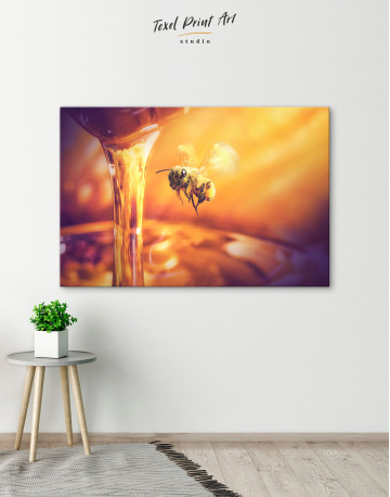 Bee Flying to Honey Canvas Wall Art - image 8