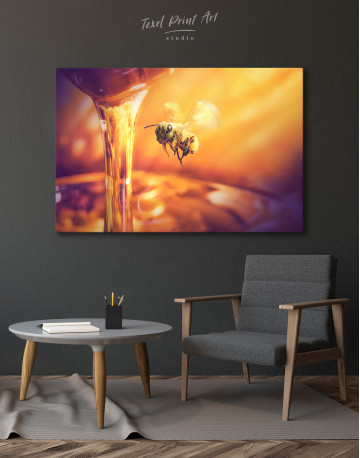 Bee Flying to Honey Canvas Wall Art - image 4