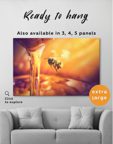 Bee flying to honey Canvas Wall Art - image 3