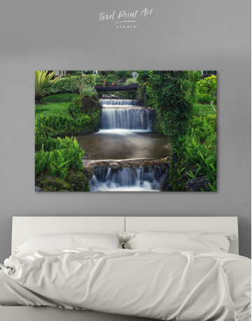 Small Garden with Waterfalls Canvas Wall Art