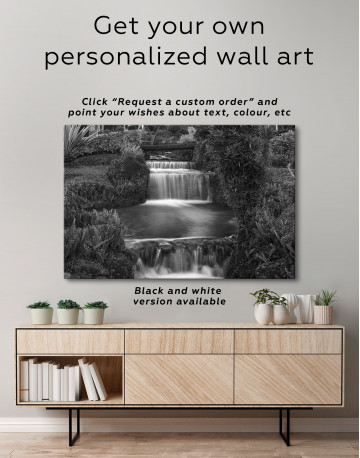 Small Garden with Waterfalls Canvas Wall Art - image 3